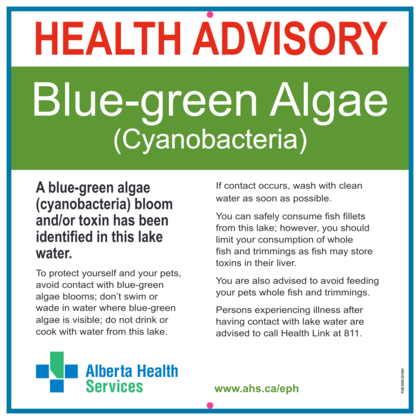 Blue Green Algae Advisory Pigeon Lake